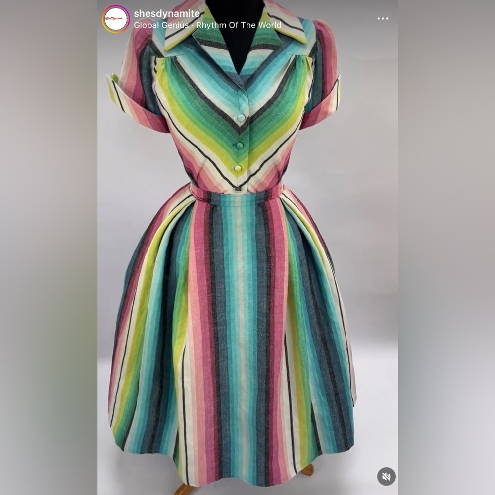 She’s Dynamite Striped Shirtwaist Dress 14